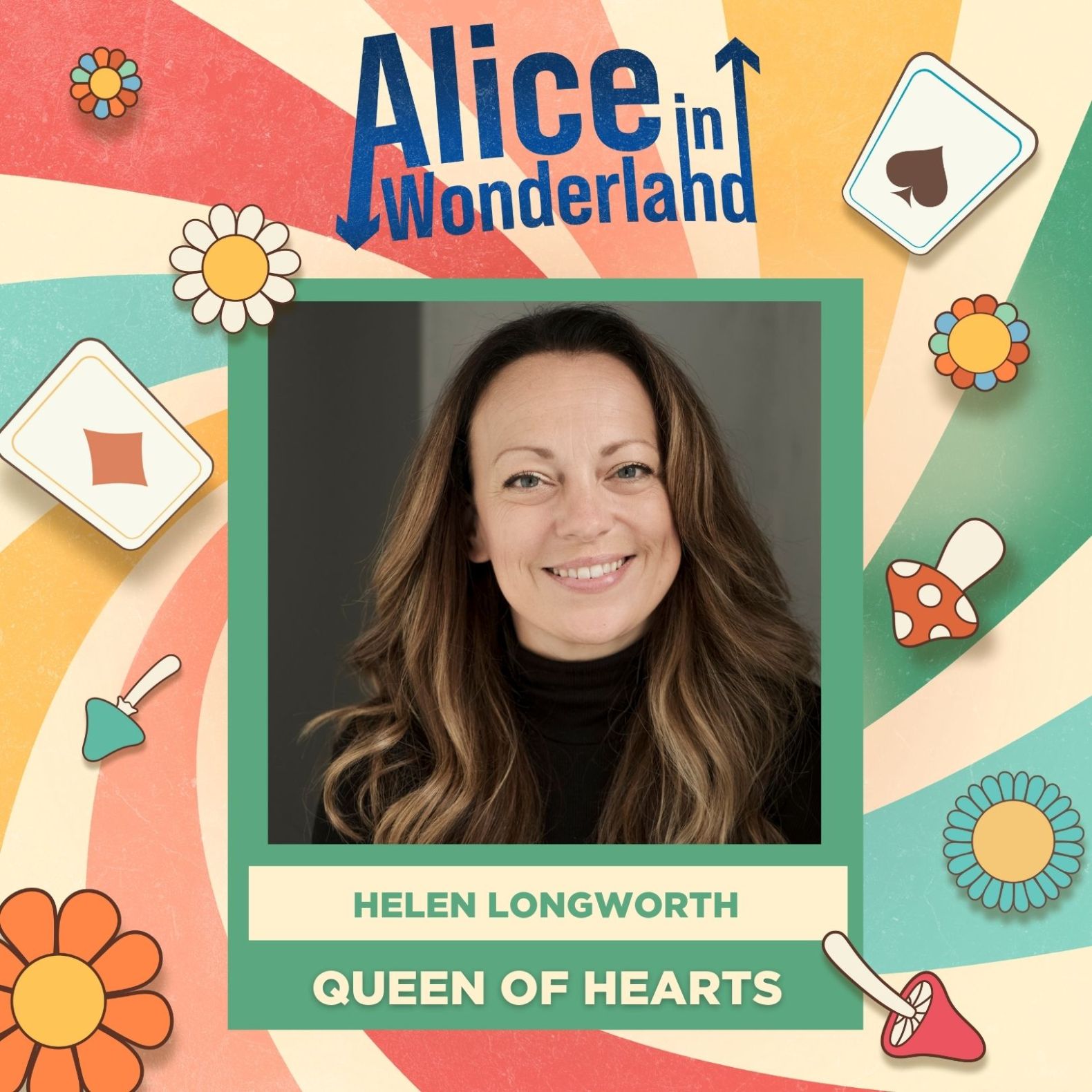 Head shot of Actor Helen Longworth who plays The Queen of Hearts in Alice in Wonderland at the Dukes Theatre