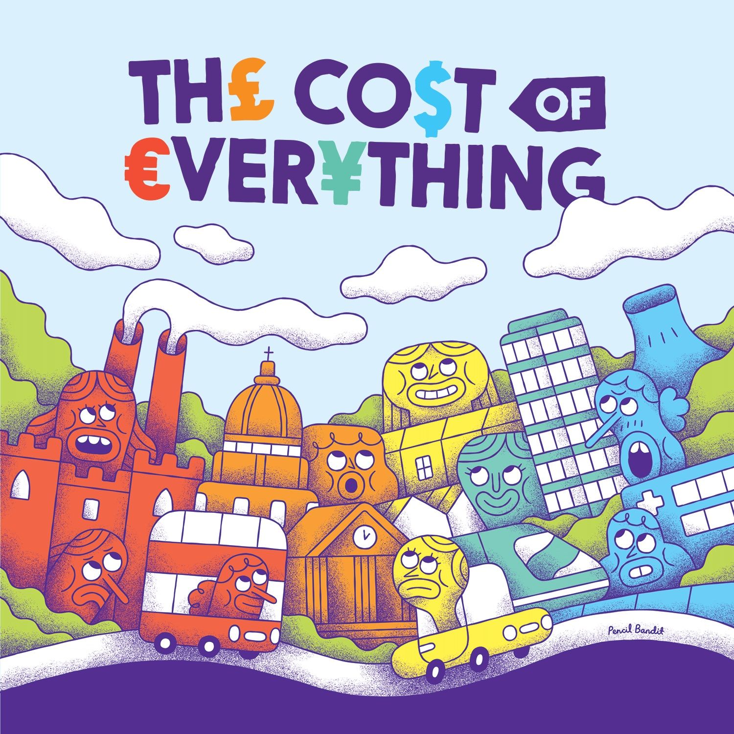 promotional image for The Cost of Everything depicting a cartoon city