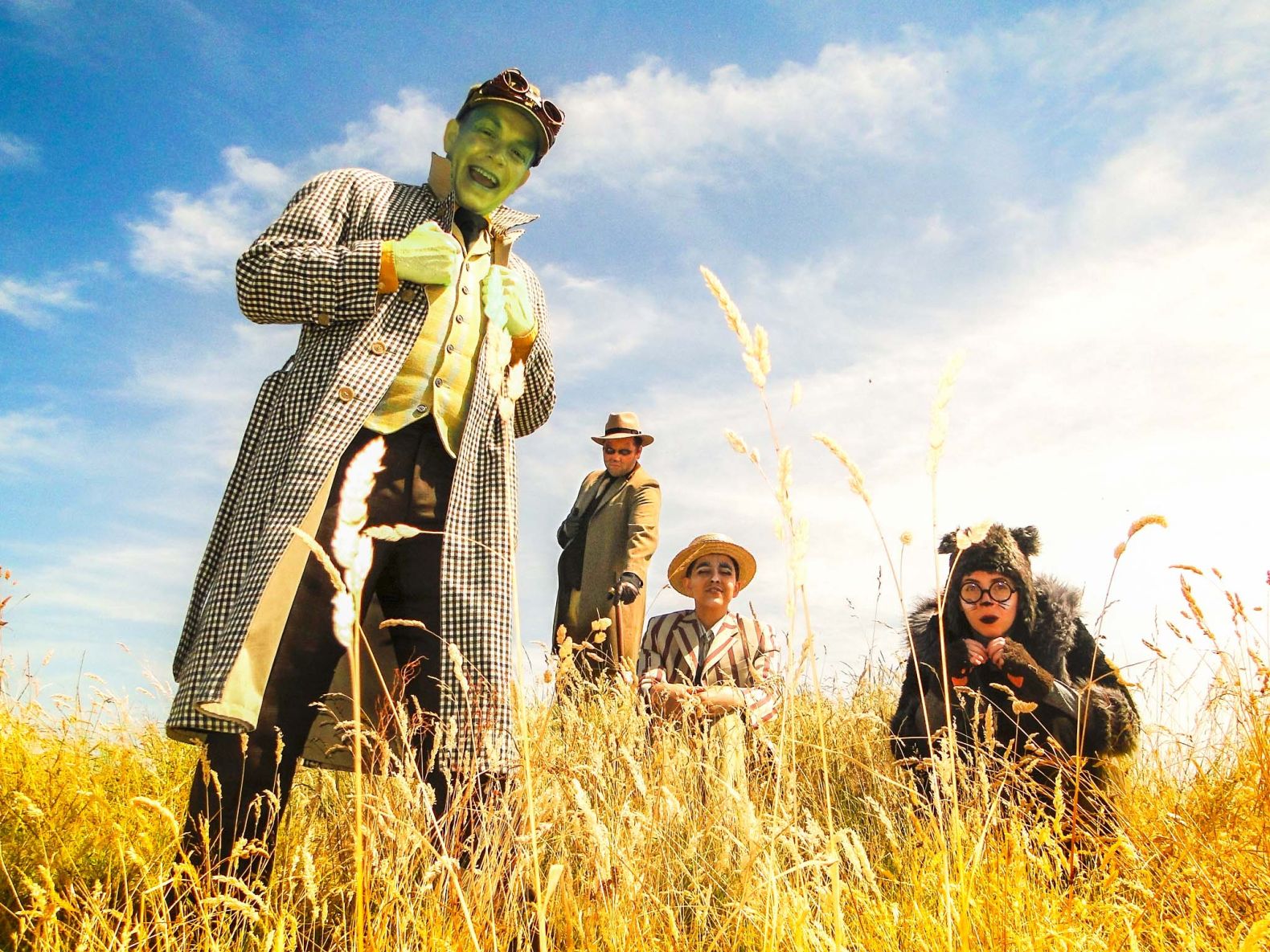 Wind in the Willows Characters outdoors in long grass