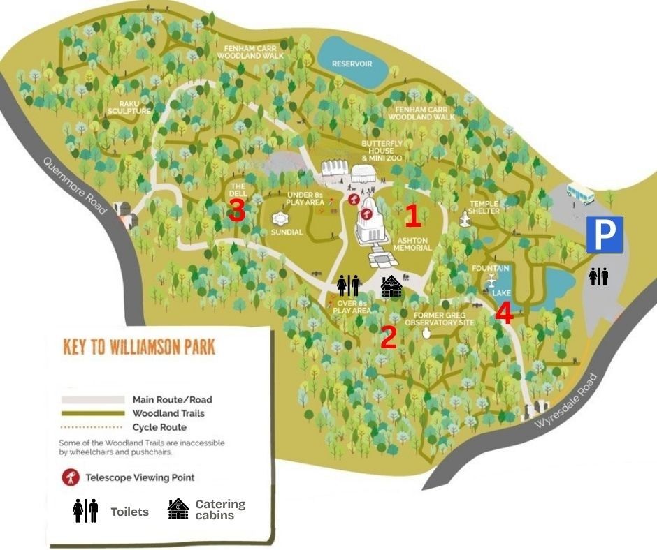 Map showing the locations for Robin Hood