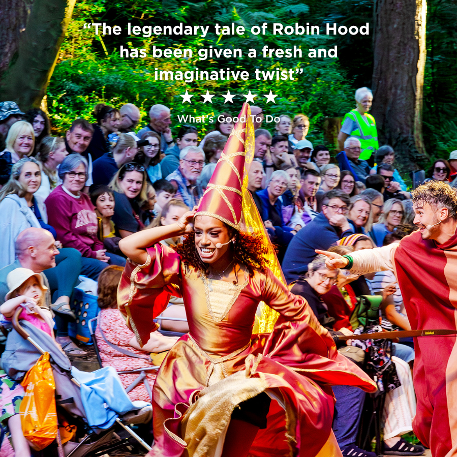 Maid Marian (Hopa Yolanda) runs through a scene in the Gorge