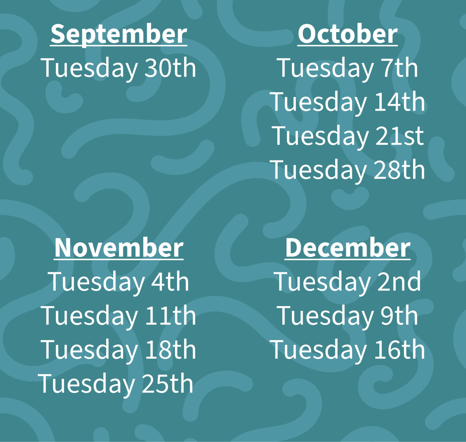 Image showing the dates for term 1 acting classes