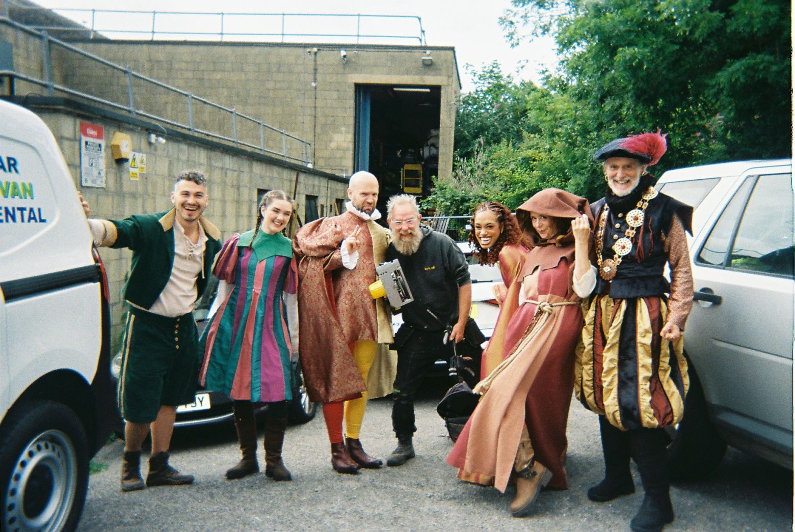 The Robin Hood cast and crew pose for the camera
