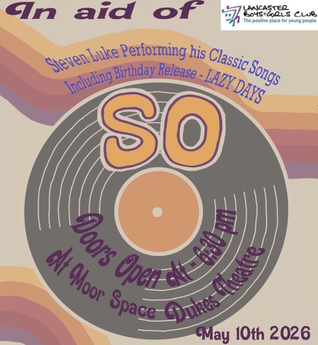 poster for the event, showing a drawing of a vinyl with the event title and start time on the body of the disc