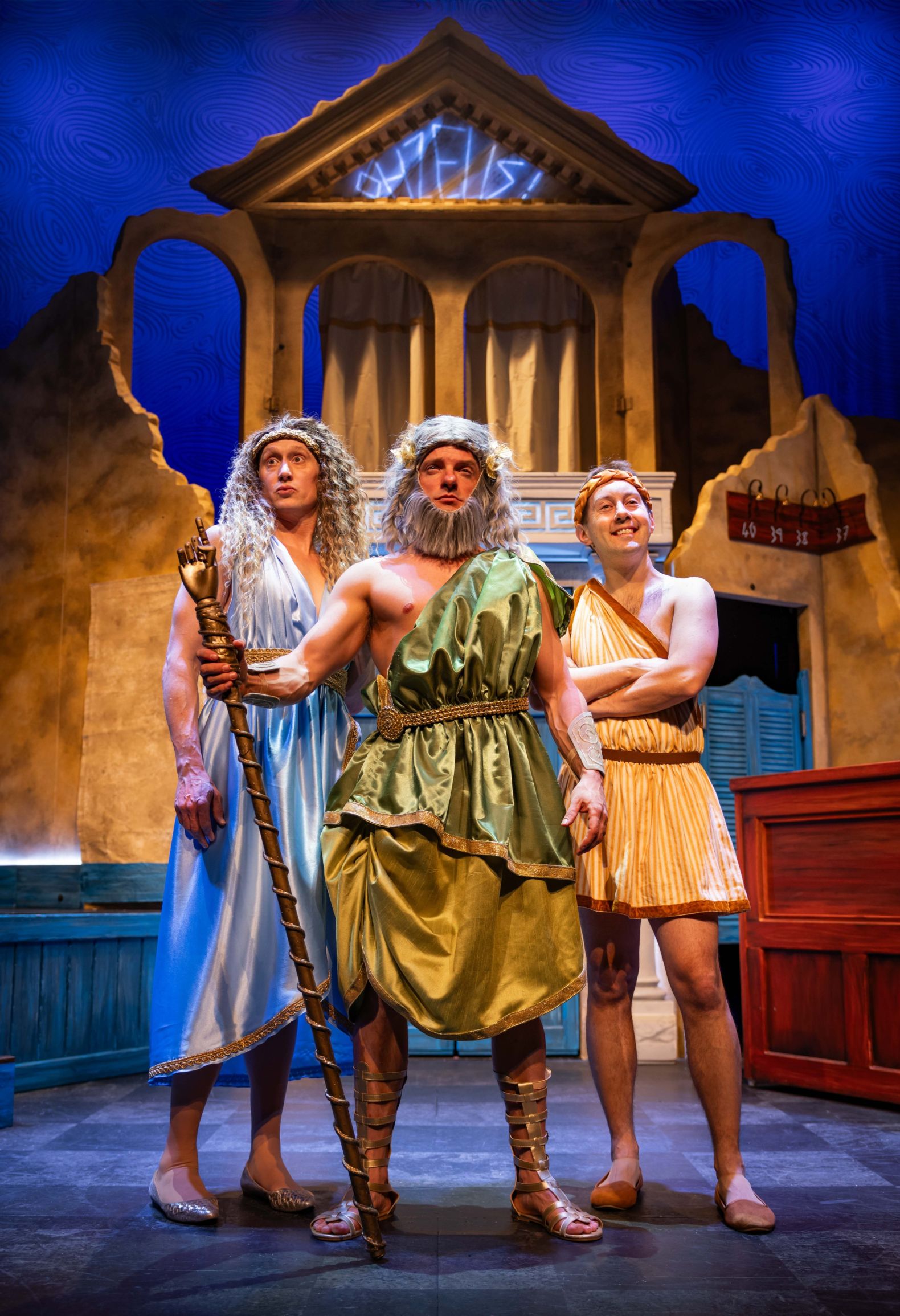 A production shot from Oh Zeus!